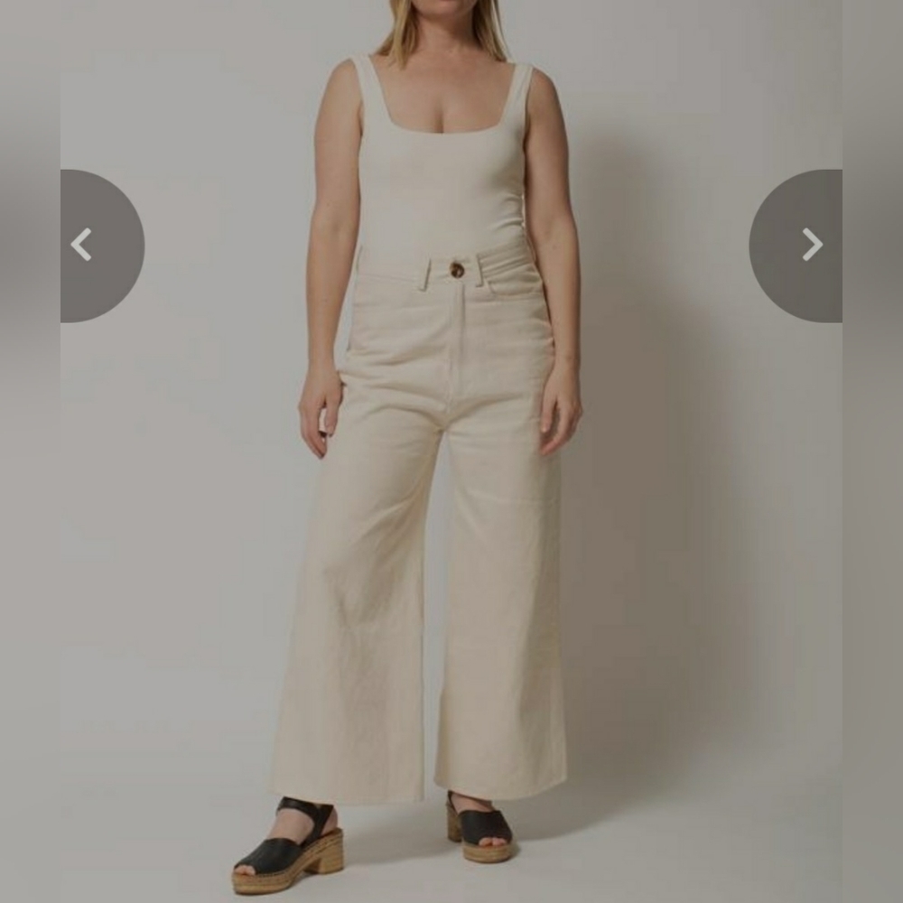 Tribe Alive Cream Wide Leg Jeans - Picture 15 of 15